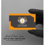 avukatlık kartvizit örnekleri, avukat kartvizit sipariş, turuncu renk avukat kartvizit, sade kartvizit